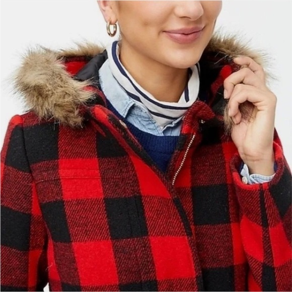 J.Crew Factory Vail Parka in Buffalo Check - Picture 2 of 9